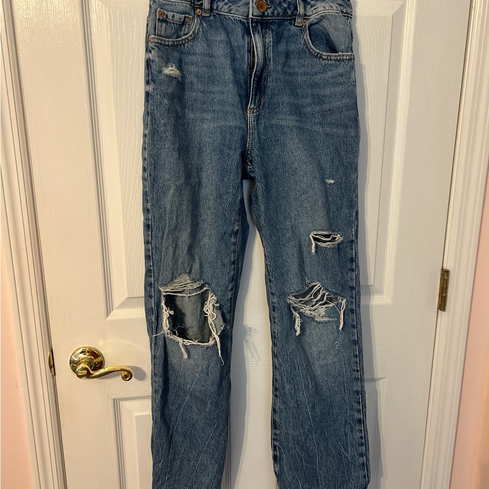 Garage Blue Distressed Women Jeans
